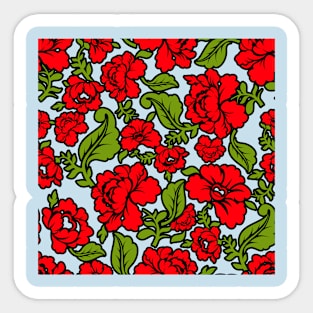 Florel decor with red background Sticker